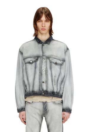 Diesel Trucker jacket in soft skeleton denim - Denim Jackets - Unisex - Grey