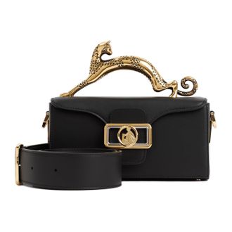 Lanvin Black Leather Nano Pencil Cat Bag-Donna