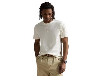 Polo Ralph Lauren Classic Fit Logo Jersey T-Shirt Mens Clothing Pale Cream : 2XL, Cotton/Jersey