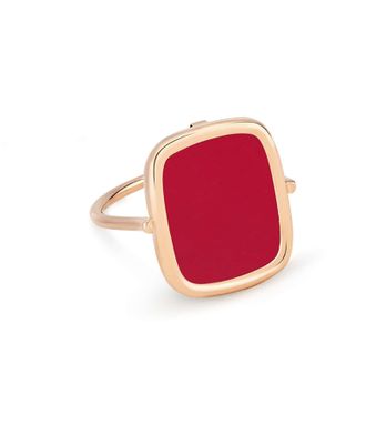 Ginette NY Bague Antique Corail Or Rose