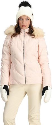 Obermeyer Bombshell Jacket Womens Coat Powder Pink : 18, Polyester/Faux Fur/Satin