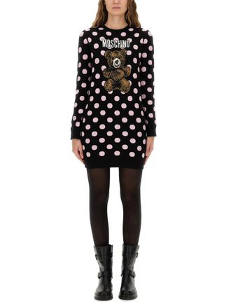 Moschino Polka Dot Dress With Logo