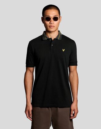 Lyle & Scott Lyle And Scott Mens Tartan Collar Polo Shirt - Black - Size: 36