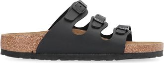 Birkenstock Leren Slippers met Zilveren Gespen - Dames - Sandalen - Zwart - 35 EU - Leer - Schoenen