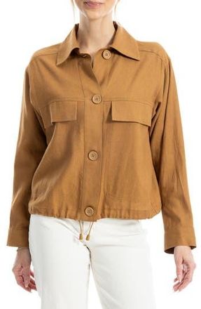 Max Studio Linen & Cotton Utility Jacket in Brown at Nordstrom Rack, Size Large