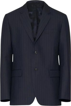 Maison Margiela Pinstripe Wol Blazzer - Heren - Blazers - Blauw - XS - Wol - Jassen