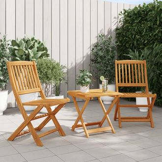 Berkfield Home 3 Piece Folding Garden Dining Set Solid Wood Acacia in Brown
