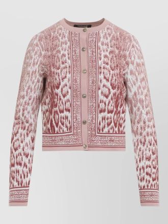 Roberto Cavalli jaguar knit v neck cardigan