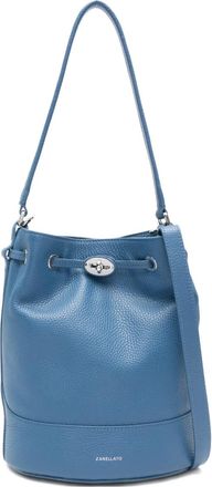 Zanellato Monda kleine bucket-tas met draaislot - Blauw