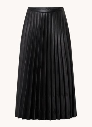 Claudia Sträter Woven midi plooirok van imitatieleer