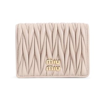 Miu Miu Wallets & Cardholders, female, Beige, Size: ONE SIZE Lamb Leather Wallet