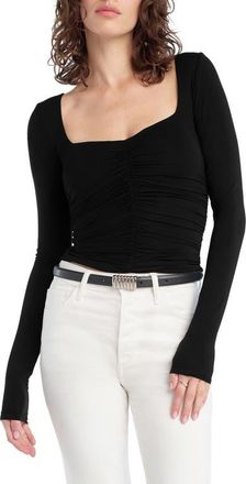 Favorite Daughter The Tracy Ruched Jersey Top in Black at Nordstrom, Size X-Small