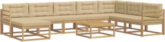 vidaXL Conjunto De Sof&aacute;s De Exterior 9 Uds. Y Beige Vidaxl