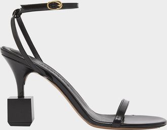 Jacquemus The Bisou Geometric Leather Sandals