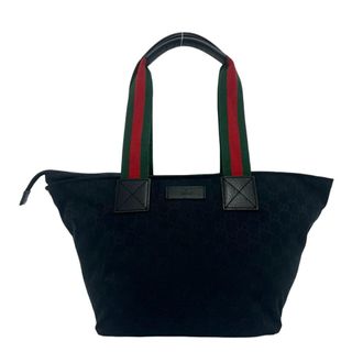 Gucci Black Green Red Color Canvas Leather Handbag Shoulder Bag Tote Bag (Pre-Owned)