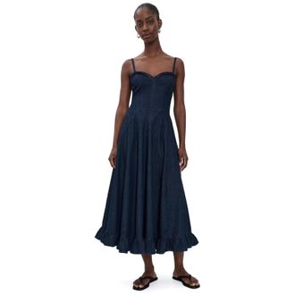 Free People Womens Another Season Midi Dress, Rinse