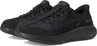 Skechers Mens Contour Foam Cozy Fit Casual Shoes, Black Mesh/Duraleather/Trim, 9.5 UK