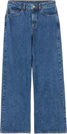 Claudie Pierlot Jeans dritti con applicazione logo - Blu