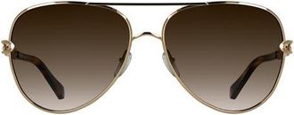 Kendra Scott Korinne 61mm Gradient Aviator Sunglasses in Yellow Gold at Nordstrom
