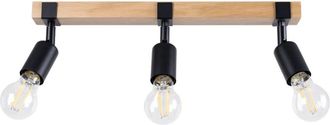 Wonderlamp L&aacute;mpara de techo de madera con 3 focos orientables negro