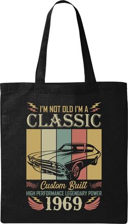 Generic Im Not Old Im A Classic 1969 Natural Ecological Cotton Tote Bag Black