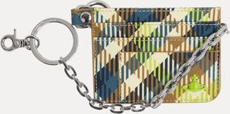 Vivienne Westwood Flat Chain Card Holder Buccia Darancia -Fluro-tartan One Size Unisex