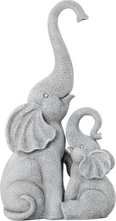 Glitzhome 18.25H Resin Mother and Baby Elephant Statue in Grey at Nordstrom, Size Medium