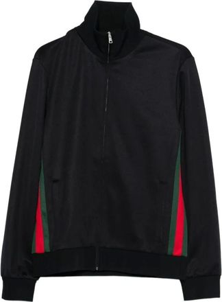 Gucci Zip-throughs, male, Black, Size: M Full Zip Jacket Technical Jers 4330