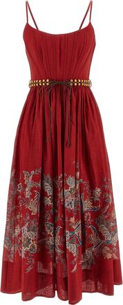 Zimmermann Multicolor Cotton Midi Womens Dress