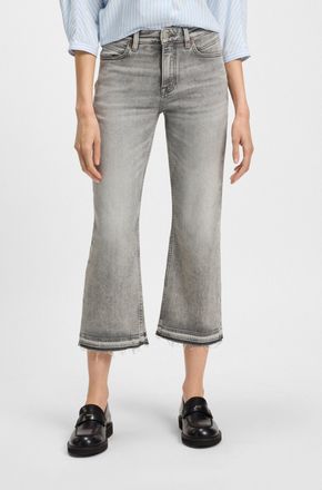 HUGO BOSS 7/8-Jeans »SOFT KICK FLARE MR Premium Damenmode« Cropped Länge mit ausgefranster Kante