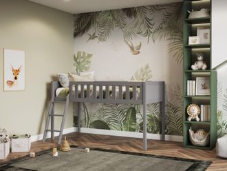 Flair Bea Shorty Mid Sleeper Cabin Bed in Grey | Size: Junior