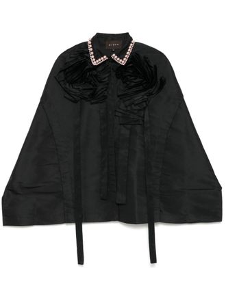 Biyan Poncho a fiori - Nero