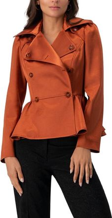 Ivonne Short Double-Breasted Trench Coat in Chedron at Nordstrom, Size 10