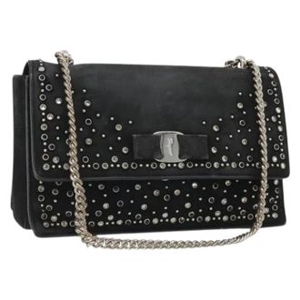 Ferragamo Pre-owned Shoulder Bag - Dames - Pre-owned - Zwart - Maat: ONE Size Su&egrave;de