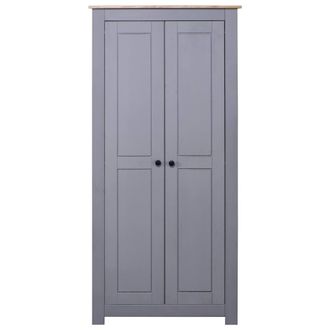 Berkfield Home Wardrobe Grey 80x50x171.5 cm Solid Pine Panama Range