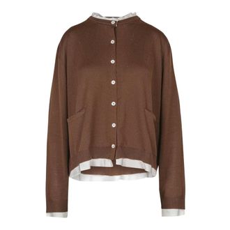 Semicouture Truien & Vesten, Dames, Bruin, S, Wol, Cardigan Laura