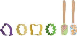 KASANOVA Set 2 spatole con 4 formine tagliabiscotti