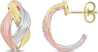 Italian Gold, Inc 18K Italian Tri-Tone Gold Swirl Earrings