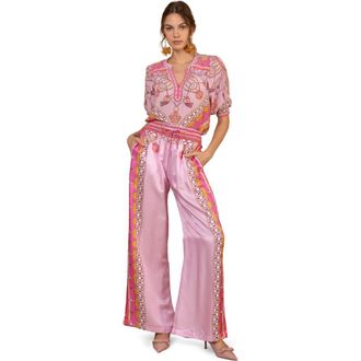 Hale Bob Danica Silk Charmeuse Pant in Pink at Nordstrom, Size Small 32