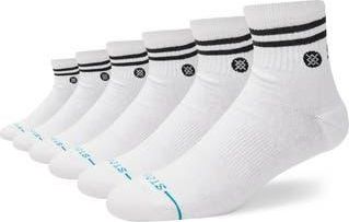 Stance Core 6-Pack Quarter Length Socks in White at Nordstrom Rack, Size Medium