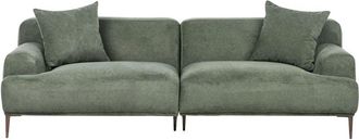 Beliani Beliani - 3 Seater Fabric Sofa Living Room Modern Style Metal Legs Green Matila