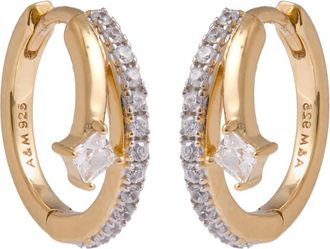 Astrid & Miyu Crystal Illusion 18kt Gold-plated Hoop Earrings - One Size