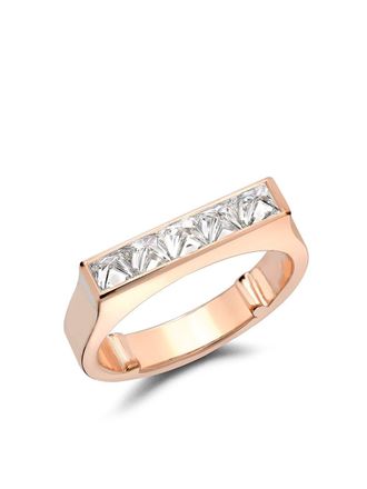 Pragnell 18kt rose gold RockChic flat-topped diamond ring - Pink