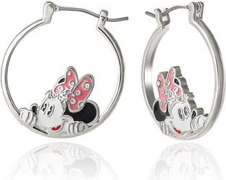 Disney Cute Head Hoop Earrings in Silver at Nordstrom
