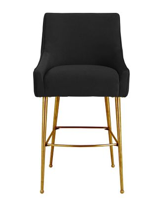TOV Furniture Tov Furniture Beatrix Pleated Black Velvet Counter Stool
