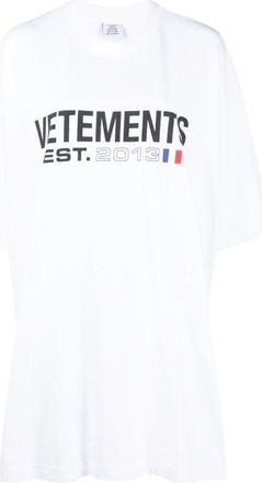 VETEMENTS Witte T-shirts en poloshirts - Dames - T-shirts - Wit - S - Katoen - Tops