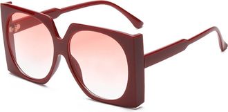 Generic Large Frame Womens Sunglasses Outdoor Vacation Mens Sports Sun Glasses(Red)