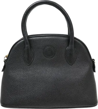 Fendi Vintage Dome Satchel Leather Black Leather Handbag (Pre-Owned)