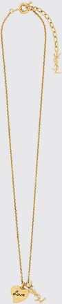 Saint Laurent Collana Cassandre in ottone con pendente monogramma YSL scorrevole