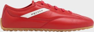 Alexander McQueen Box Leather Low-Top Sneakers